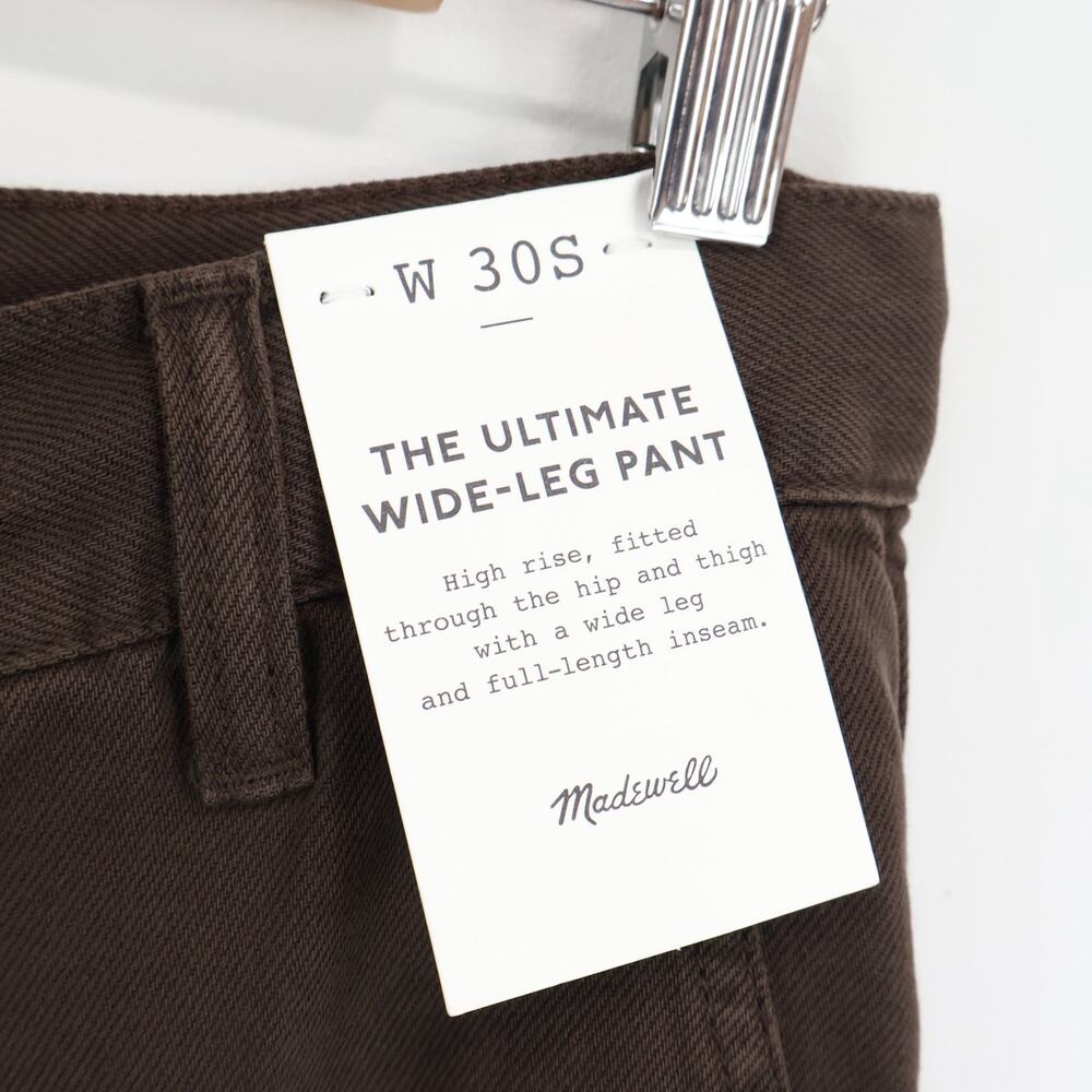Madewell The Ultimate Wide Leg Pant Airy Denim Dark Brown Size 30 Short NWT - Picture 4 of 9
